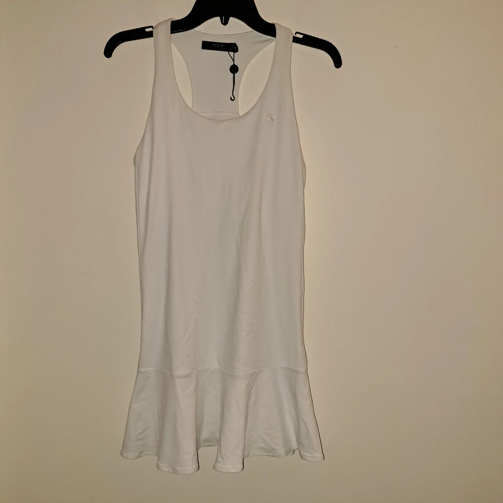 Polo Ralph Lauren Girls White Racerback Ruffle Hem Tennis Dress Size‎ Medium